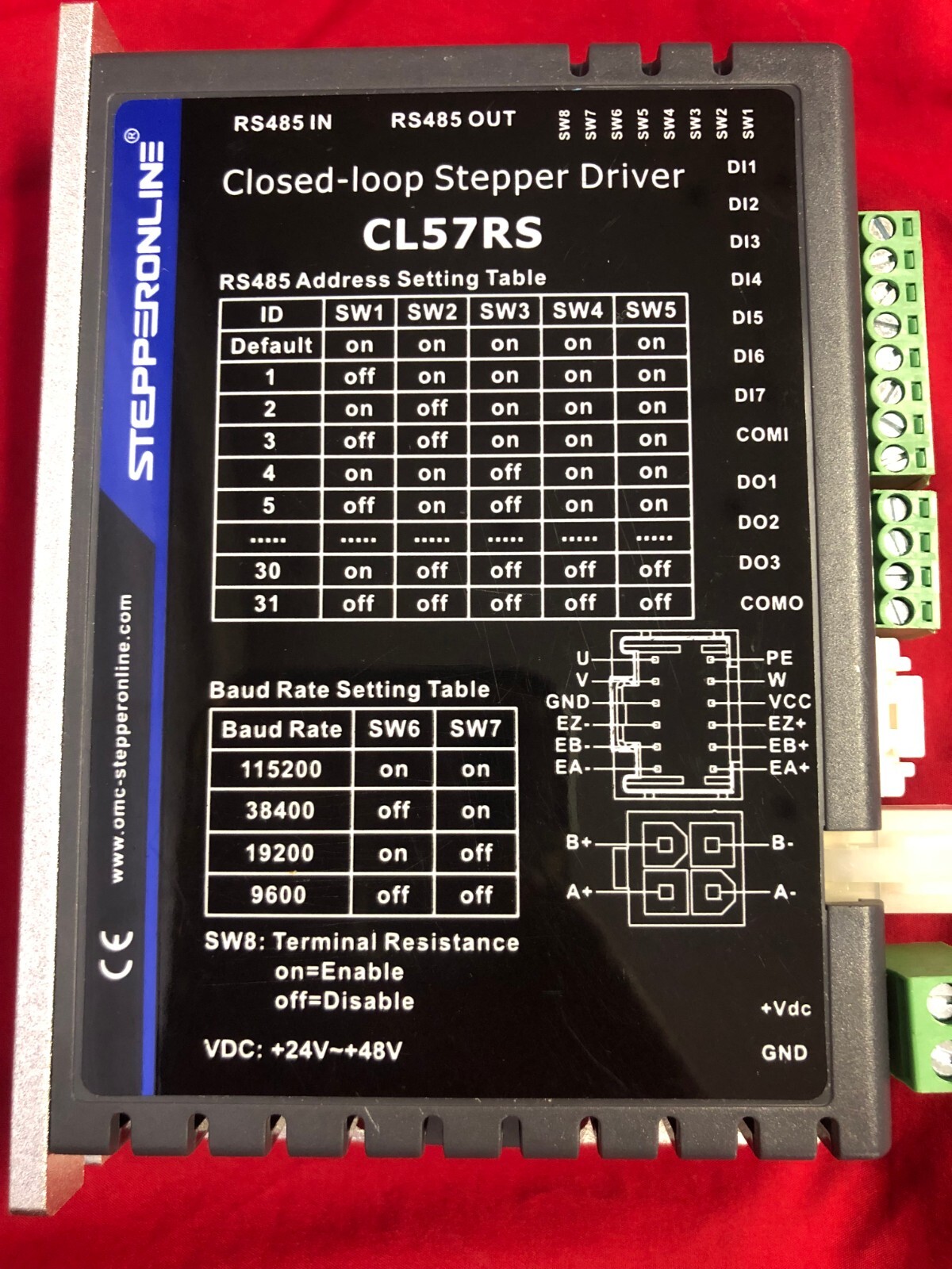 CL57RS Closed Loop Stepper Motor Driver Controller Modbus RS485 IN OUT