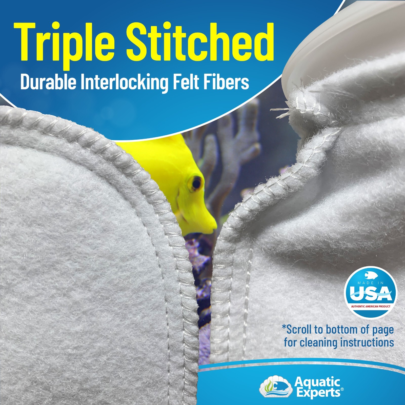 Aquatic Experts Felt Filter Socks 4 inch Ring 200 Micron - Short