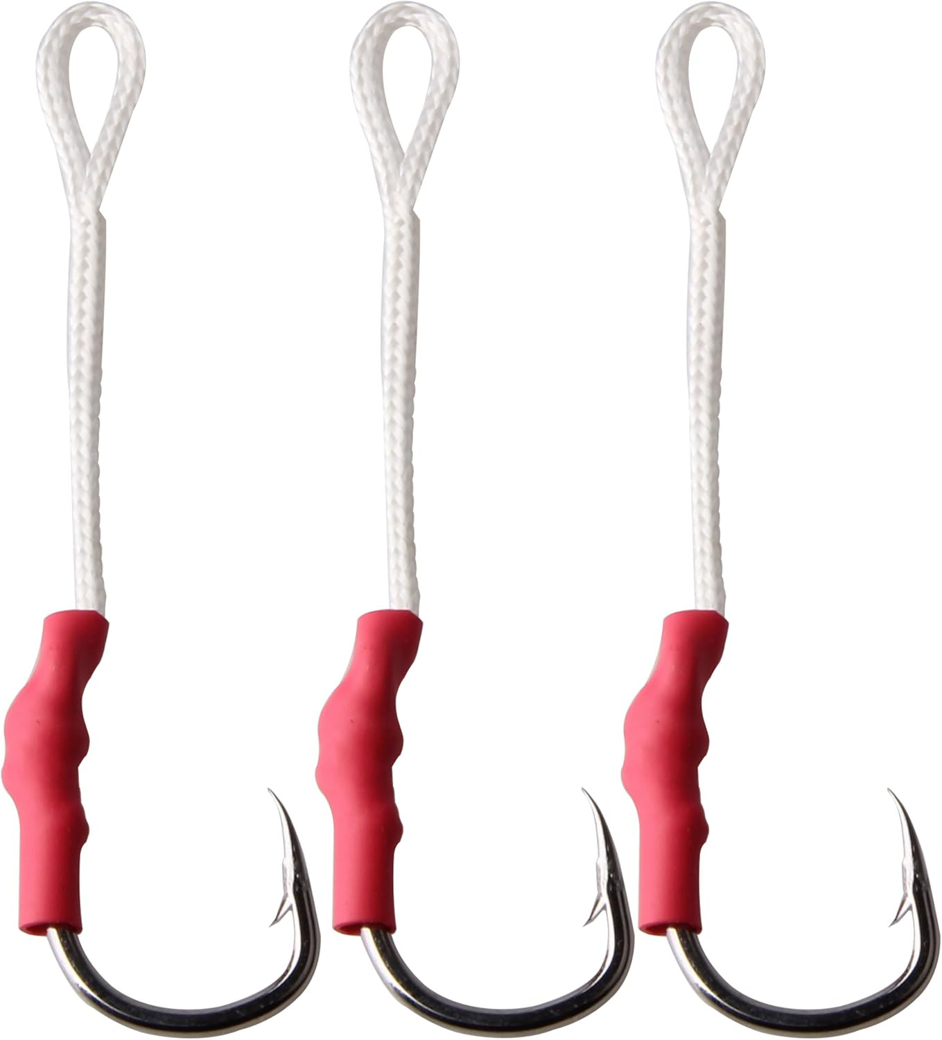 Fishing Assist Hooks with PE Line for Jigging - 30Pcs Saltwater Jig Fishing Hook