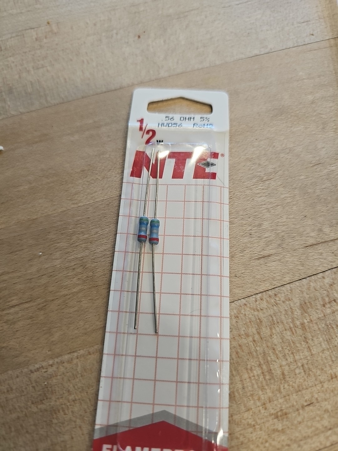 NTE Electronics 1/2 Watt .56 Ohm Resistor 5% Flame Proof , HWD56