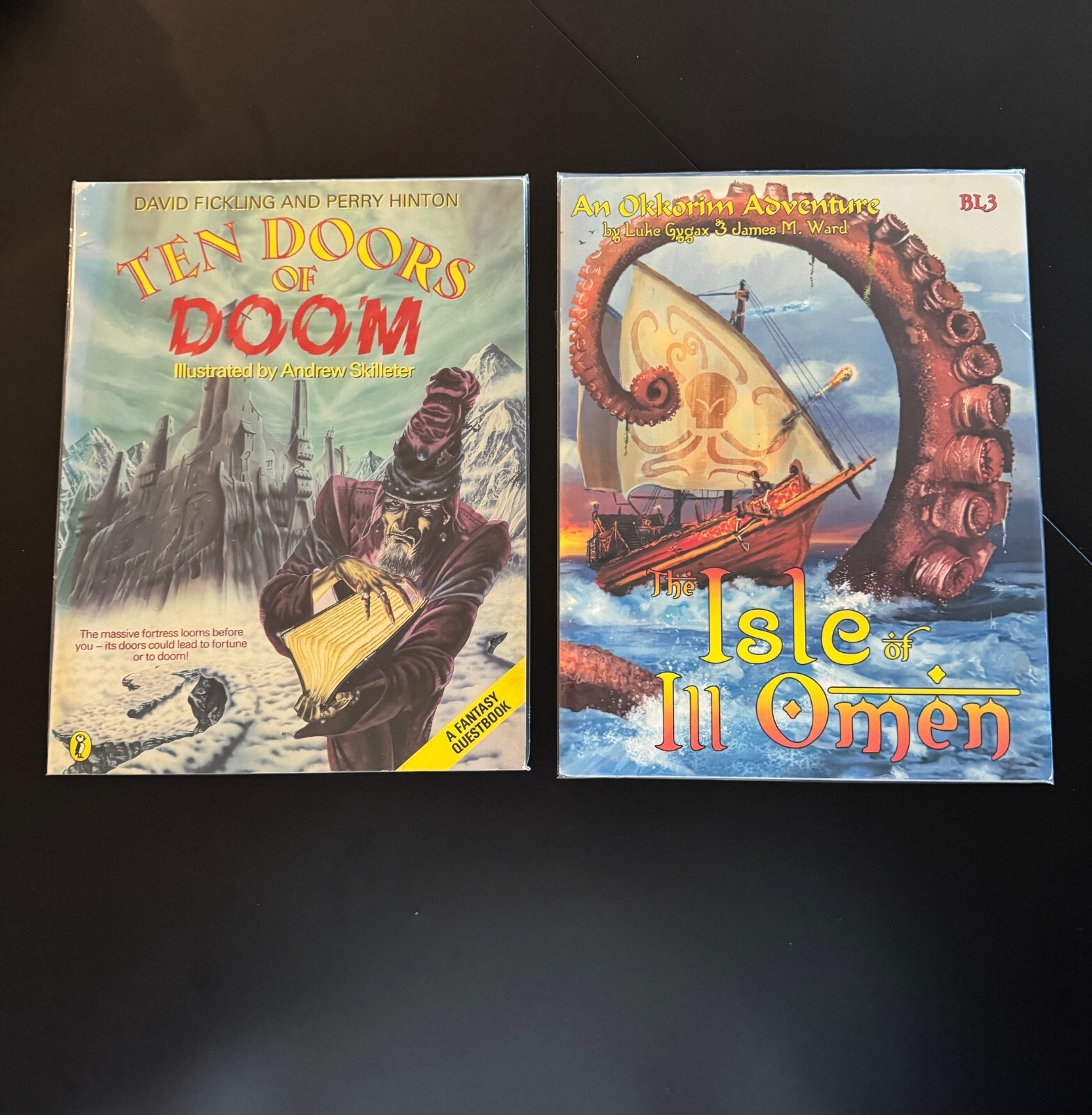 TEN DOORS OF DOOM PUFFIN BOOKS UK 1987 RPG Isle of Omen Gygax VG BX 915