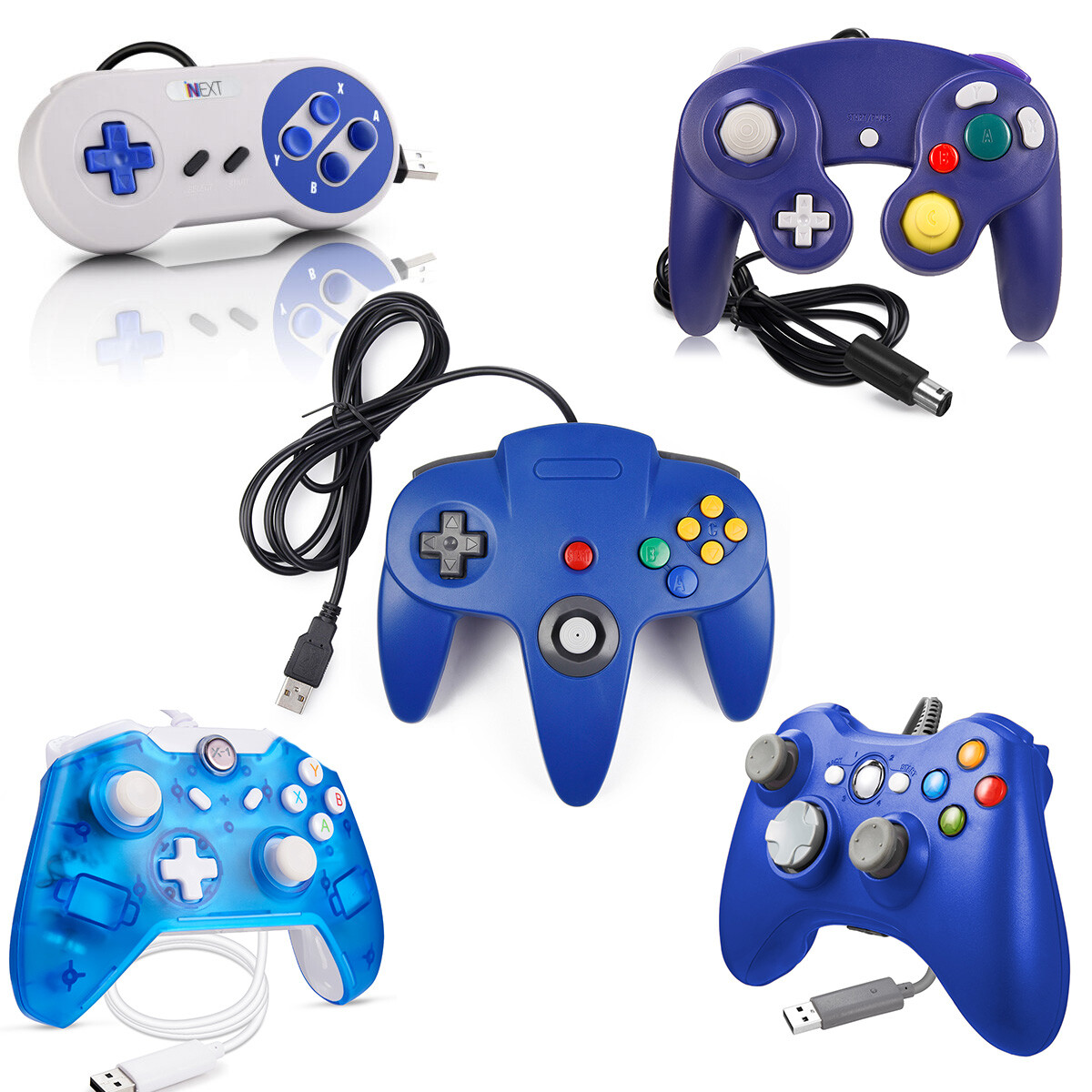 USB SNES/ N64 /Xbox 360Controller Gamepad Joystick for Windows PC MAC Raspberry