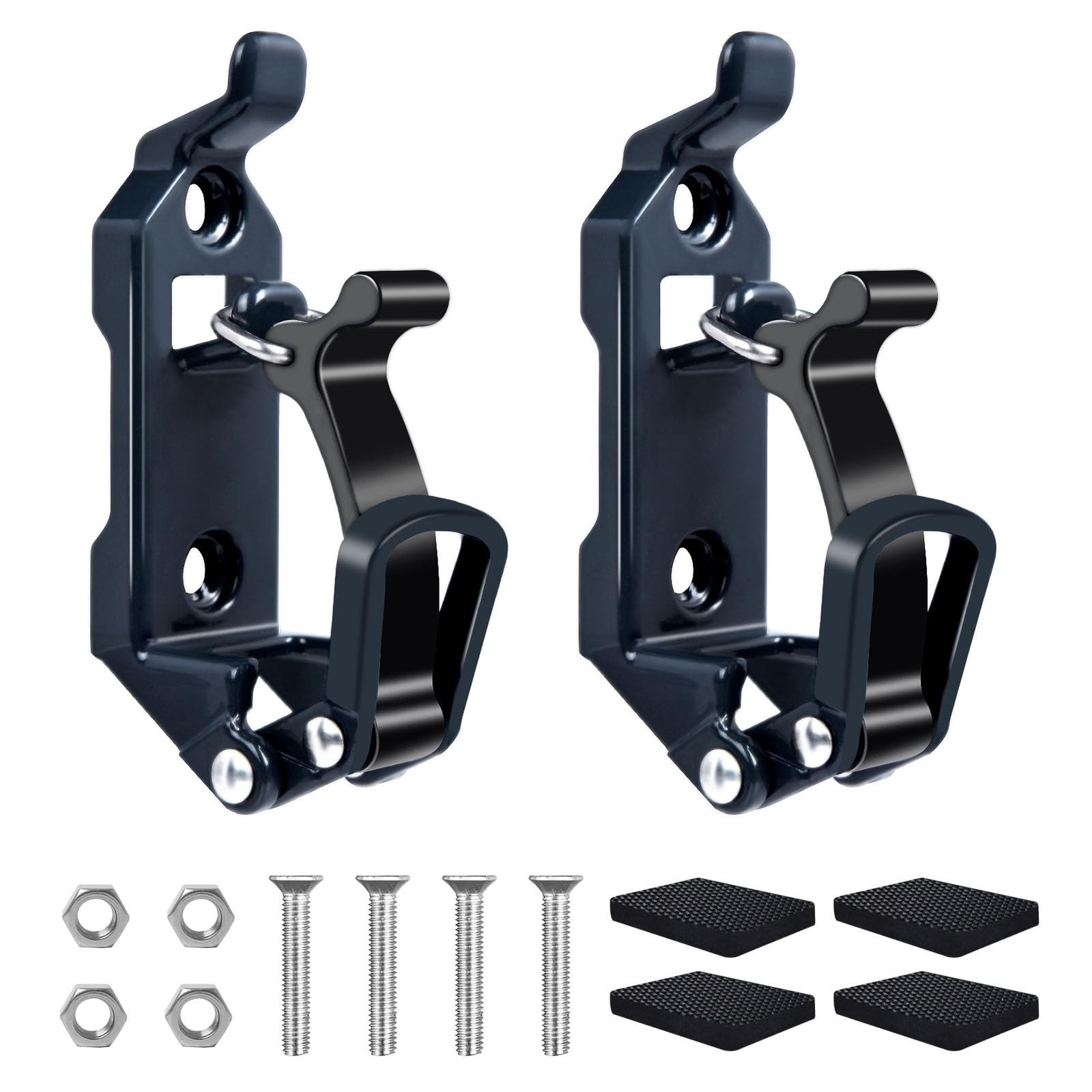 Rtshuok 2Pcs Shovel Mount for Roof Rack, Metal Rubber Clamp Dark Blue