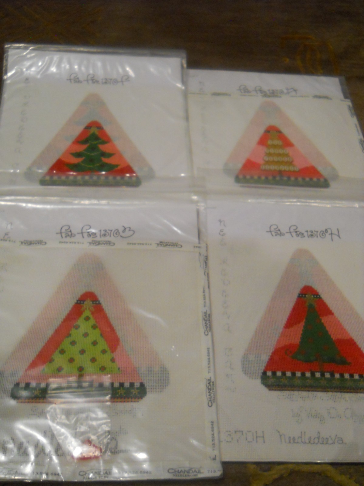 Needlepoint canvas Christmas trees by Needle Deeva instructions vicky deangelis