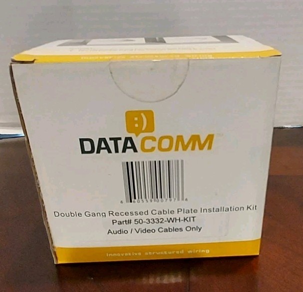 [4] DATACOMM 50-3332-WH-KIT  Double Gang Recessed Cable Plate Installation Kit.
