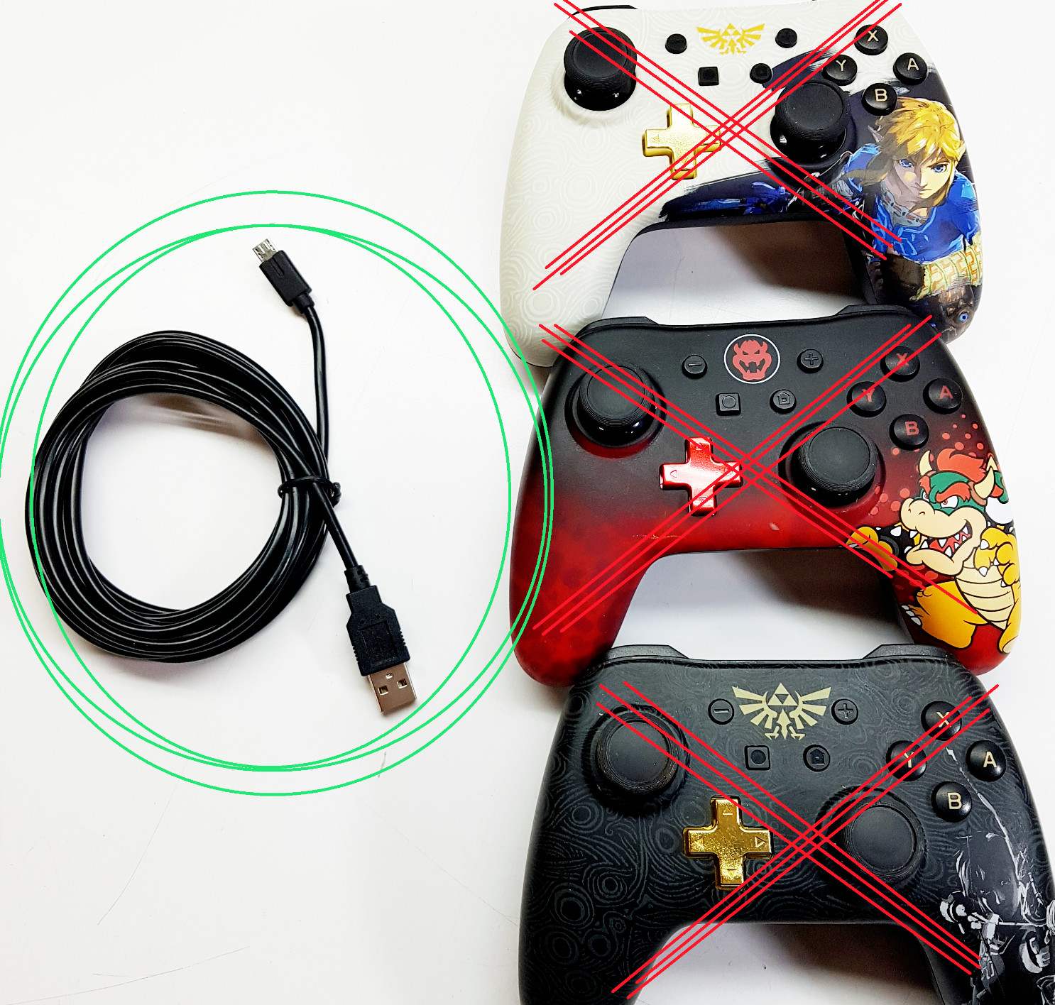 REPLACEMENT CABLE FOR NINTENDO POWER A CONTROLLER MICRO USB (a1000-V318)
