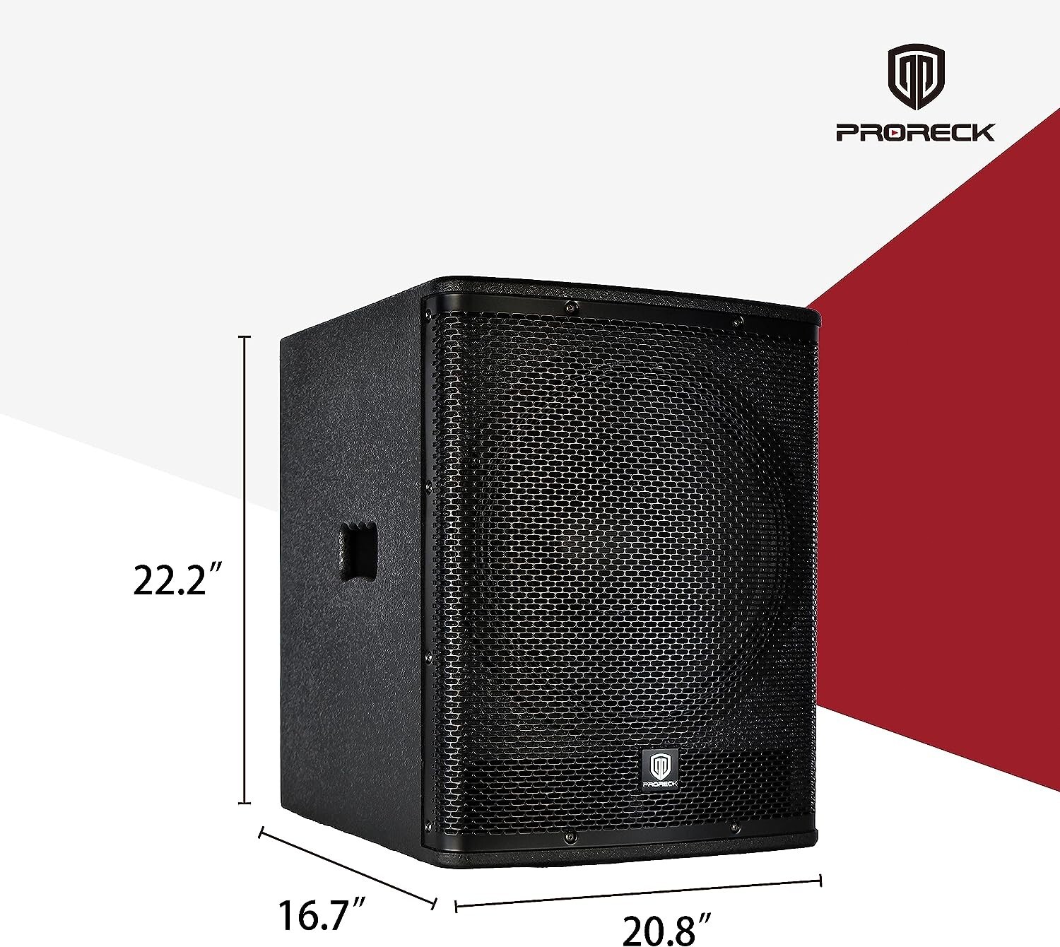 PRORECK 2000W Active Powered DJ 15 inch Subwoofer with Class-D Amp