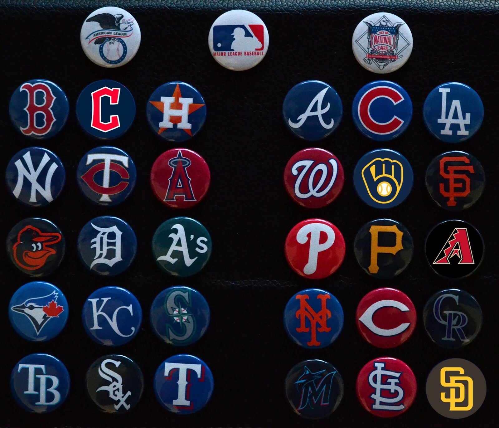 MLB Team Button Set (All 30 Teams) - 1" Pinback Buttons