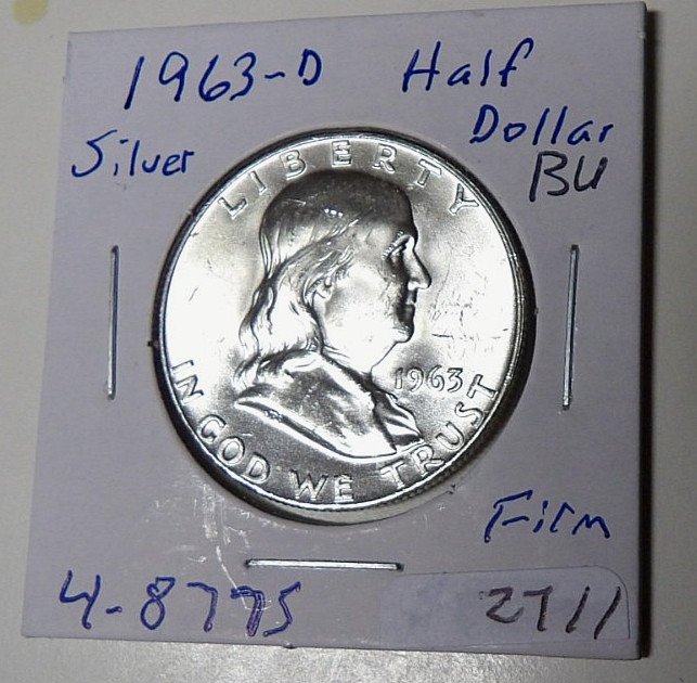 BU 1963-D Franklin Half Dollar Uncirculated Denver Mint (92825)