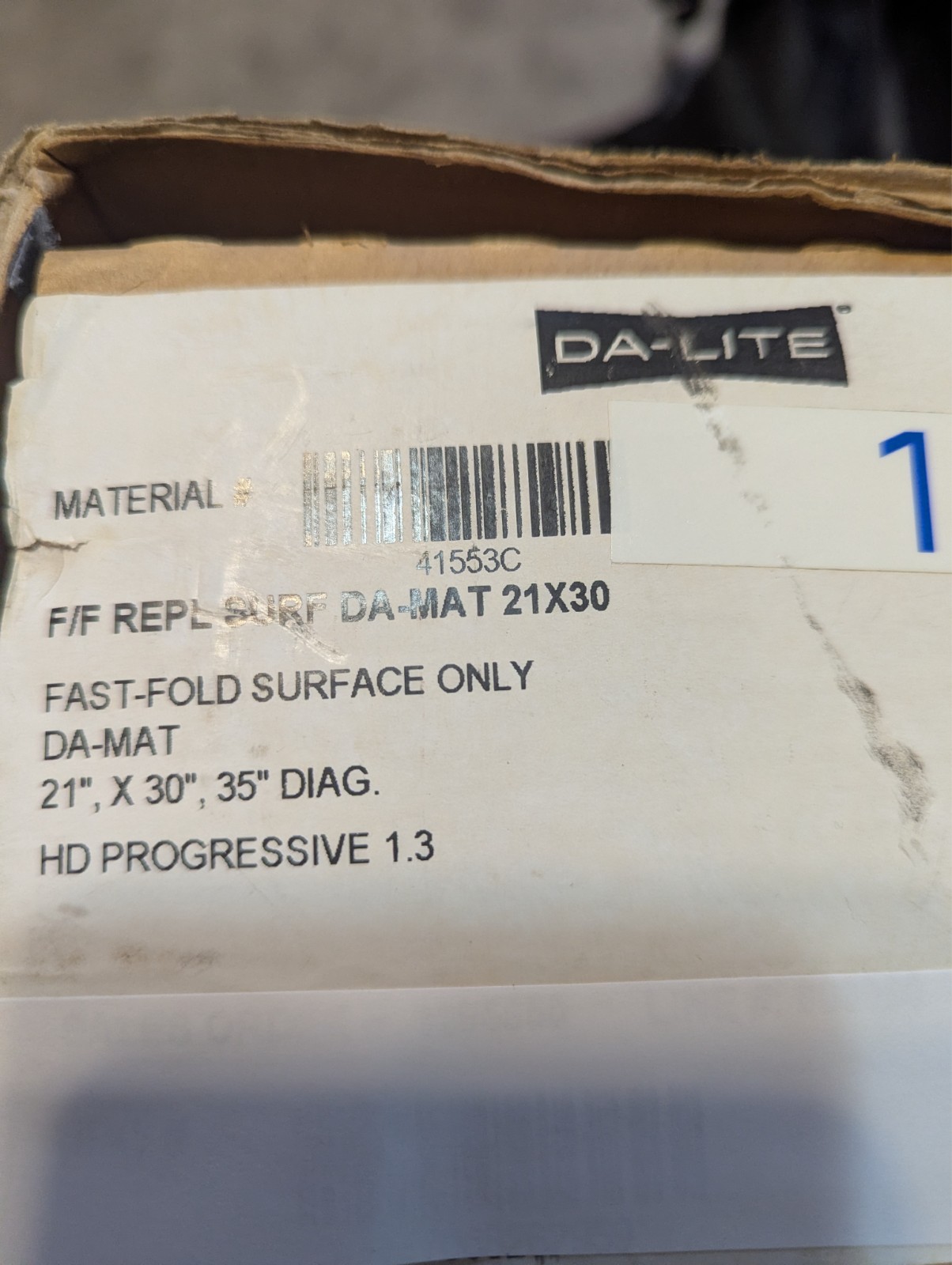 da-lite projection screen 41553c 35" diagonal  table top screen with FF frame