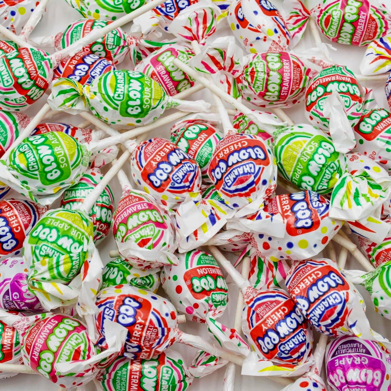 Charms Blow Pops 1 lb Bulk Assorted Flavors Lollipops Gum Center