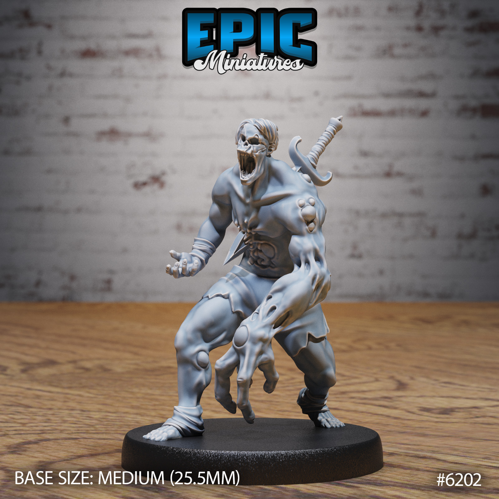 Summoned Undead Mutant 3D Printed D&D Tabletop Gaming Figure - Epic Miniatures