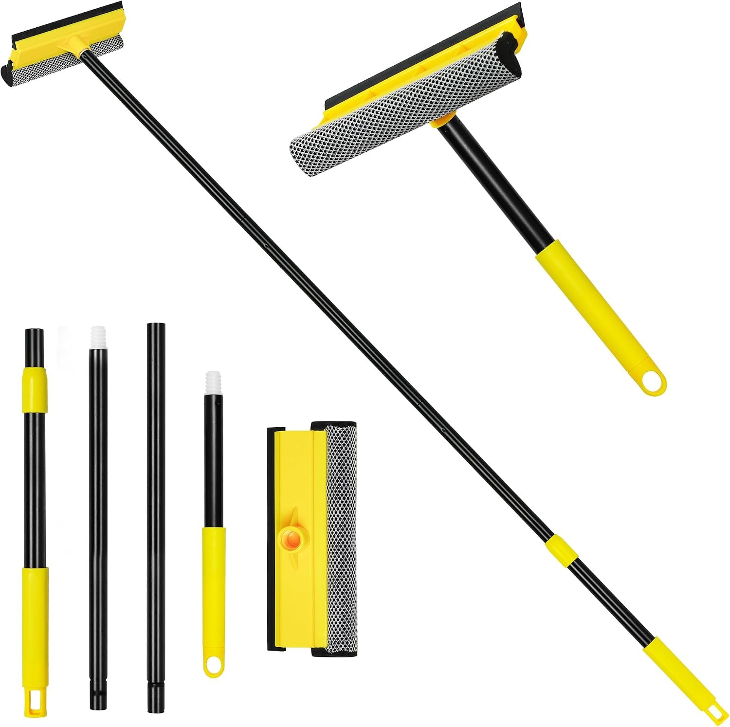 Window Squeegee with Extension Pole 54.5 inches Car Windshield Washer Kit