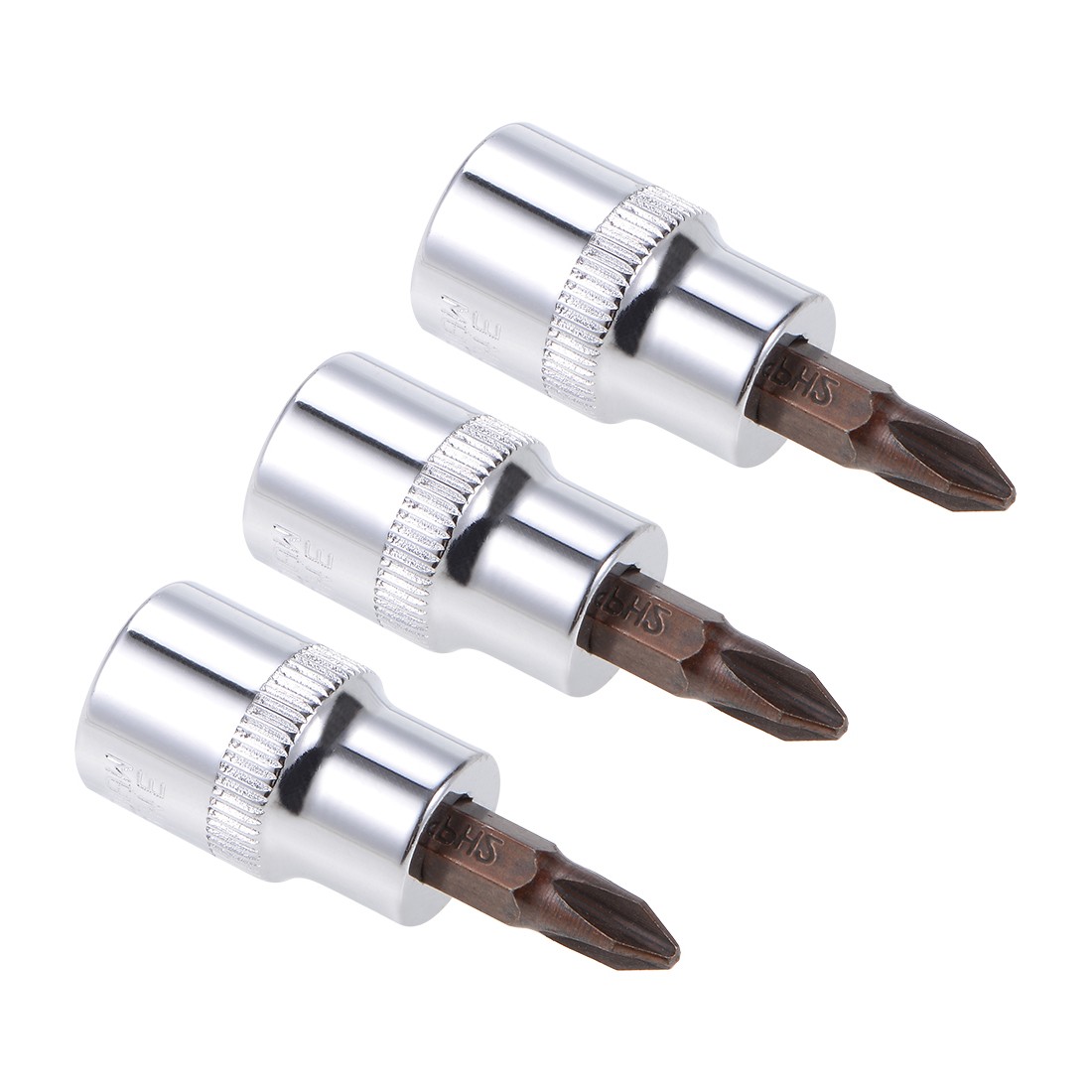 3 Pcs Phillips Bit Socket 3/8" Drive x PH2  Standard Metric S2 and Cr-V Steel