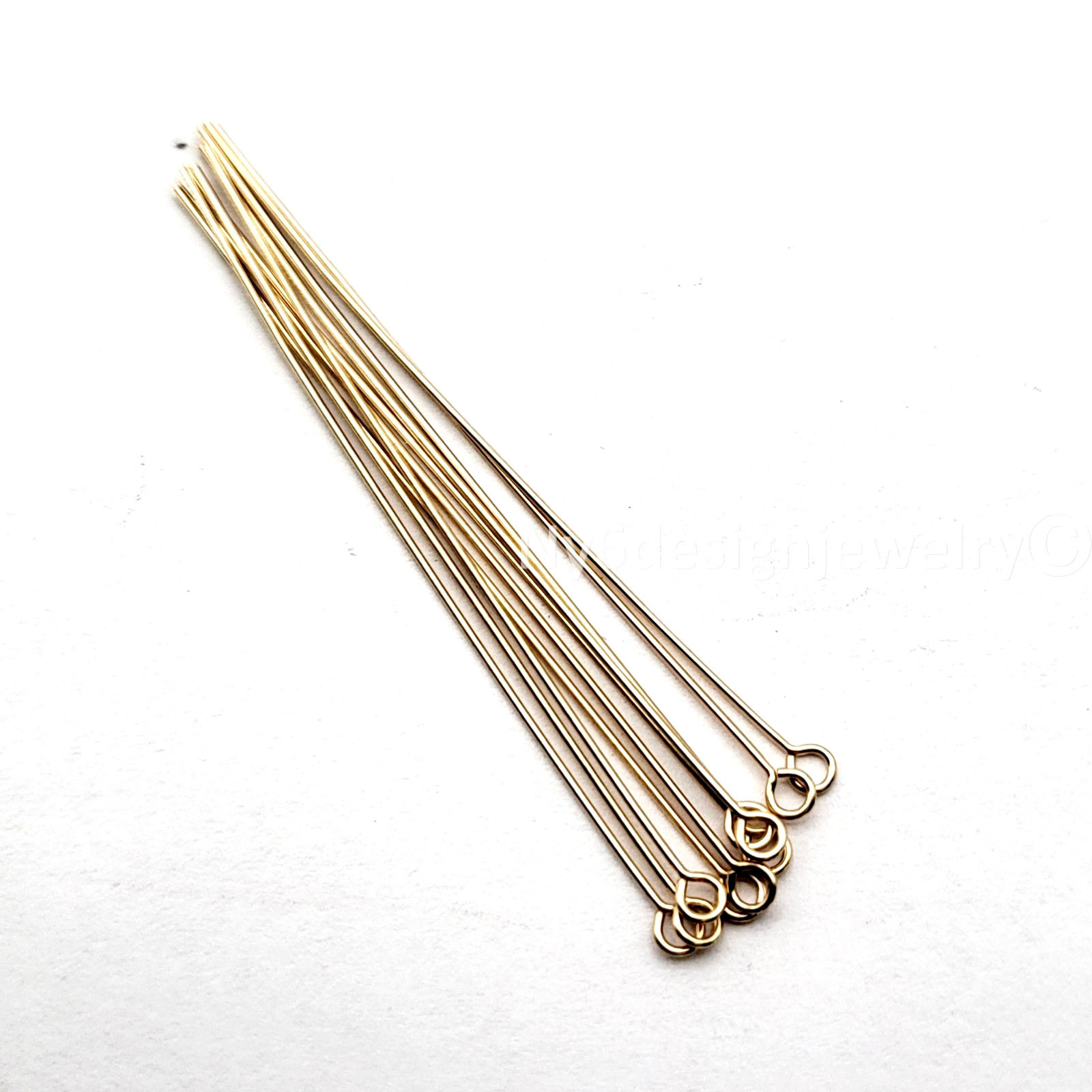 2" REAL 14K Gold Filled 24 gauge Gold Eyepin Jewelry Findings 10pcs