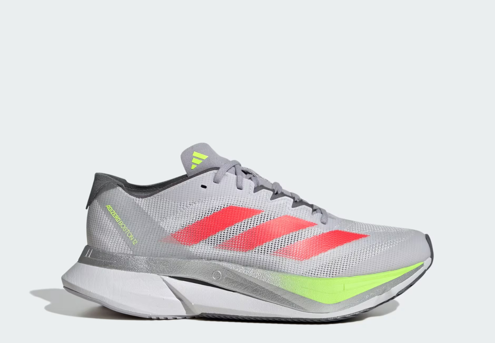 Adidas Adizero Boston 12 (JI4473) "Grey/Lucid Red/Lemon" Women's Running Shoes