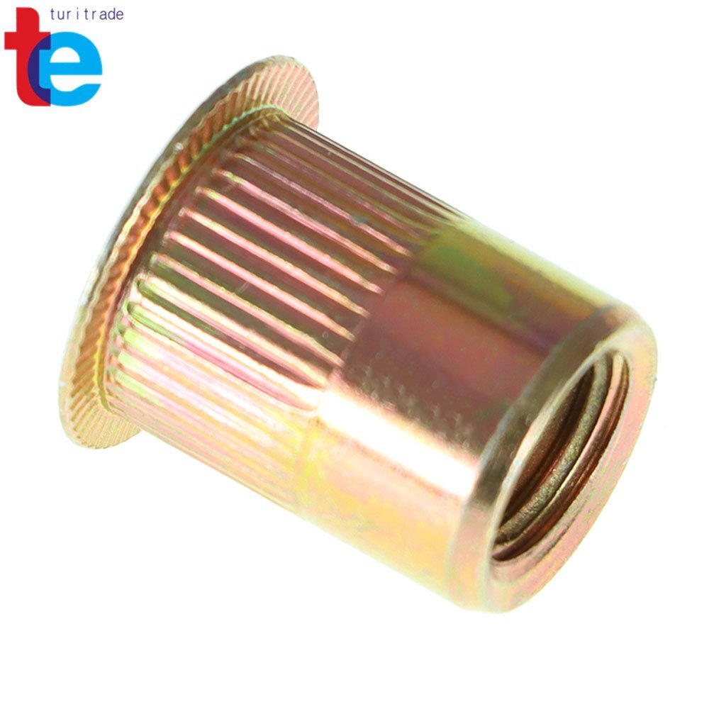 50 Pack 3/8 -16 Rivet Nuts Carbon Steel Threaded Insert Nutsert Rivnuts