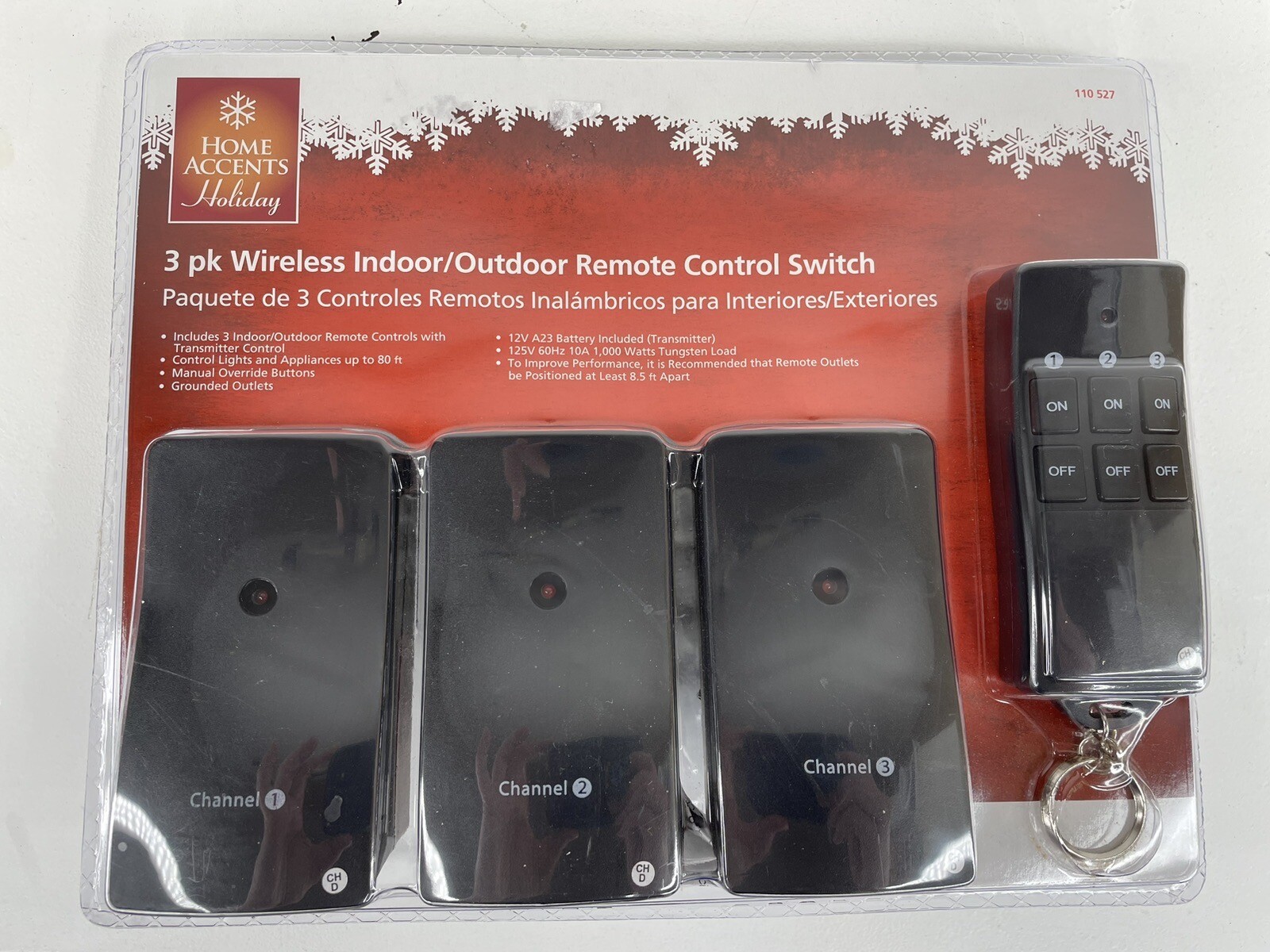 Home Accents Holiday 3 Pack Wireless Remote Control Switch Indoor/Outdoor NEW