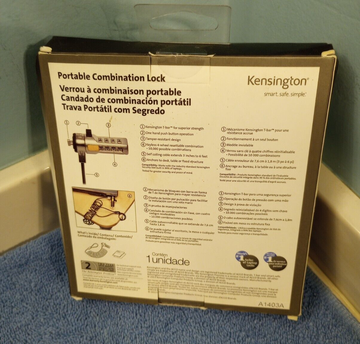 NEW Portable Combination Lock Kensington A1403A computer