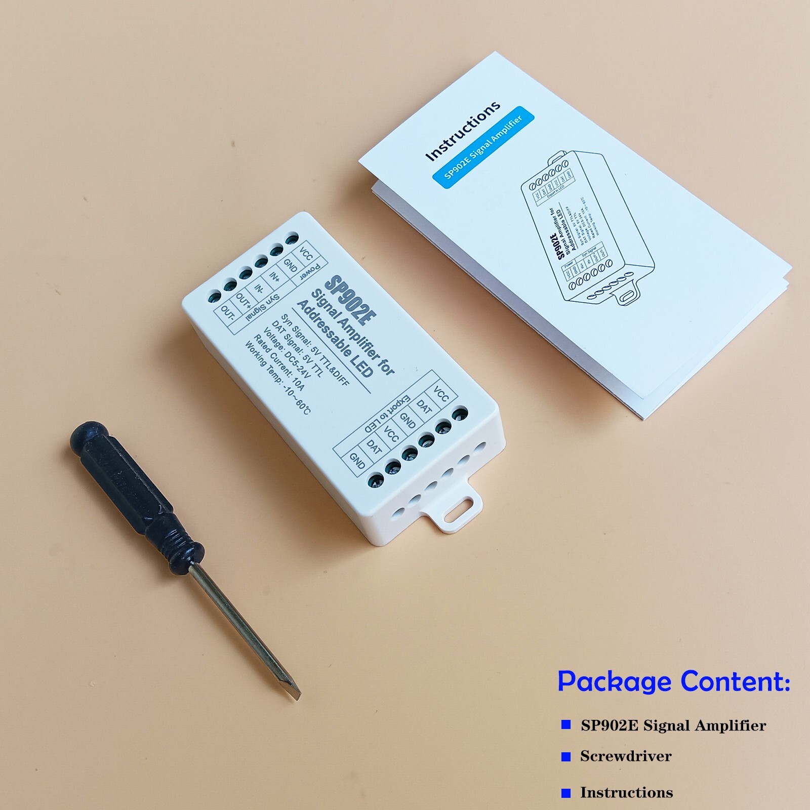 SP902E Signal Amplifier Data Repeater 5V-24V for Addressable LED Strip Light