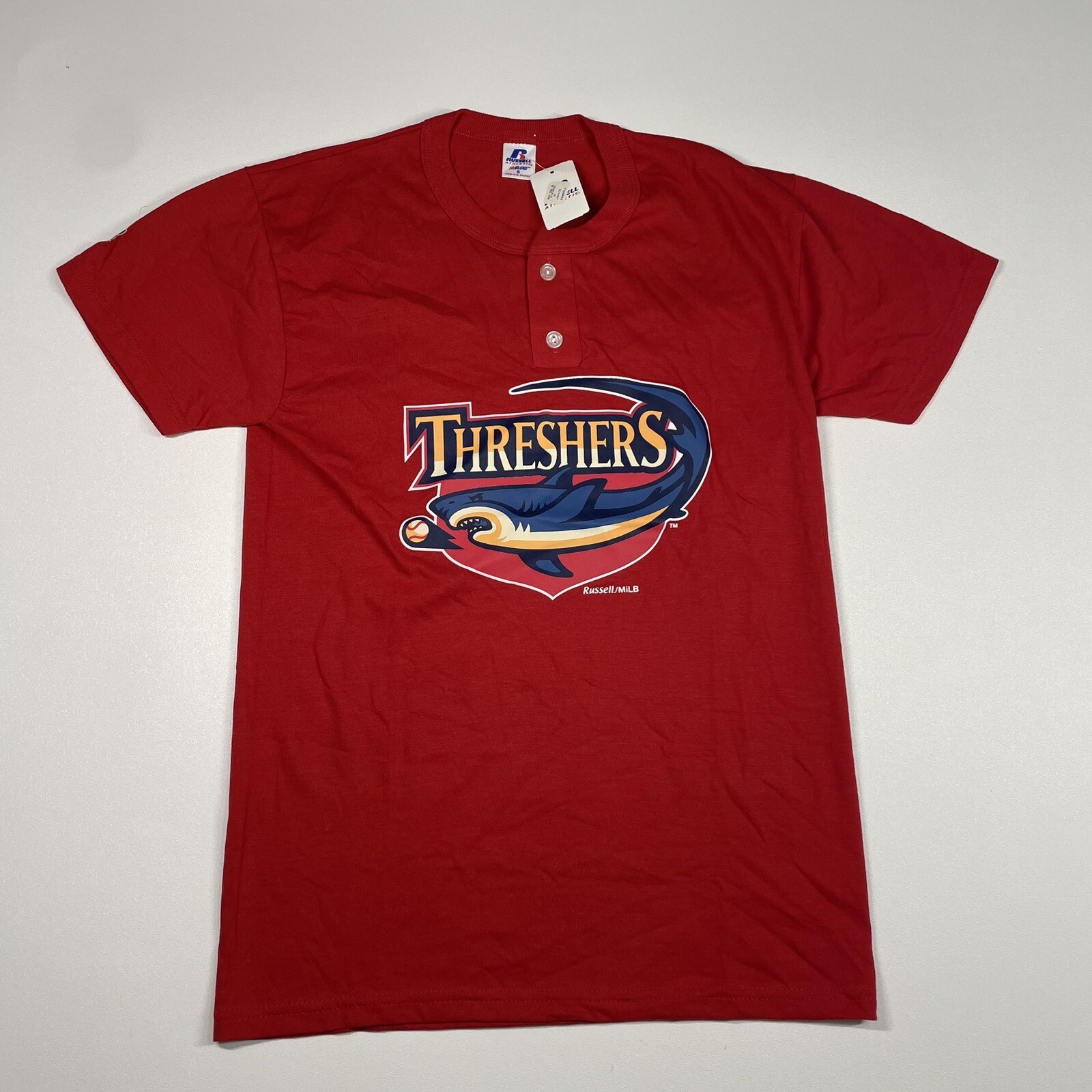 Vintage Clearwater Threshers Shirt Men’s Small Red MiLB S/S Henley Phillies NEW