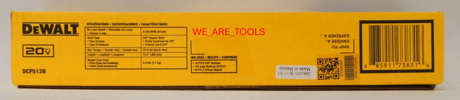 Dewalt DCF513B ATOMIC 20V MAX Cordless 3/8" Ratchet 20 Volt Cordless