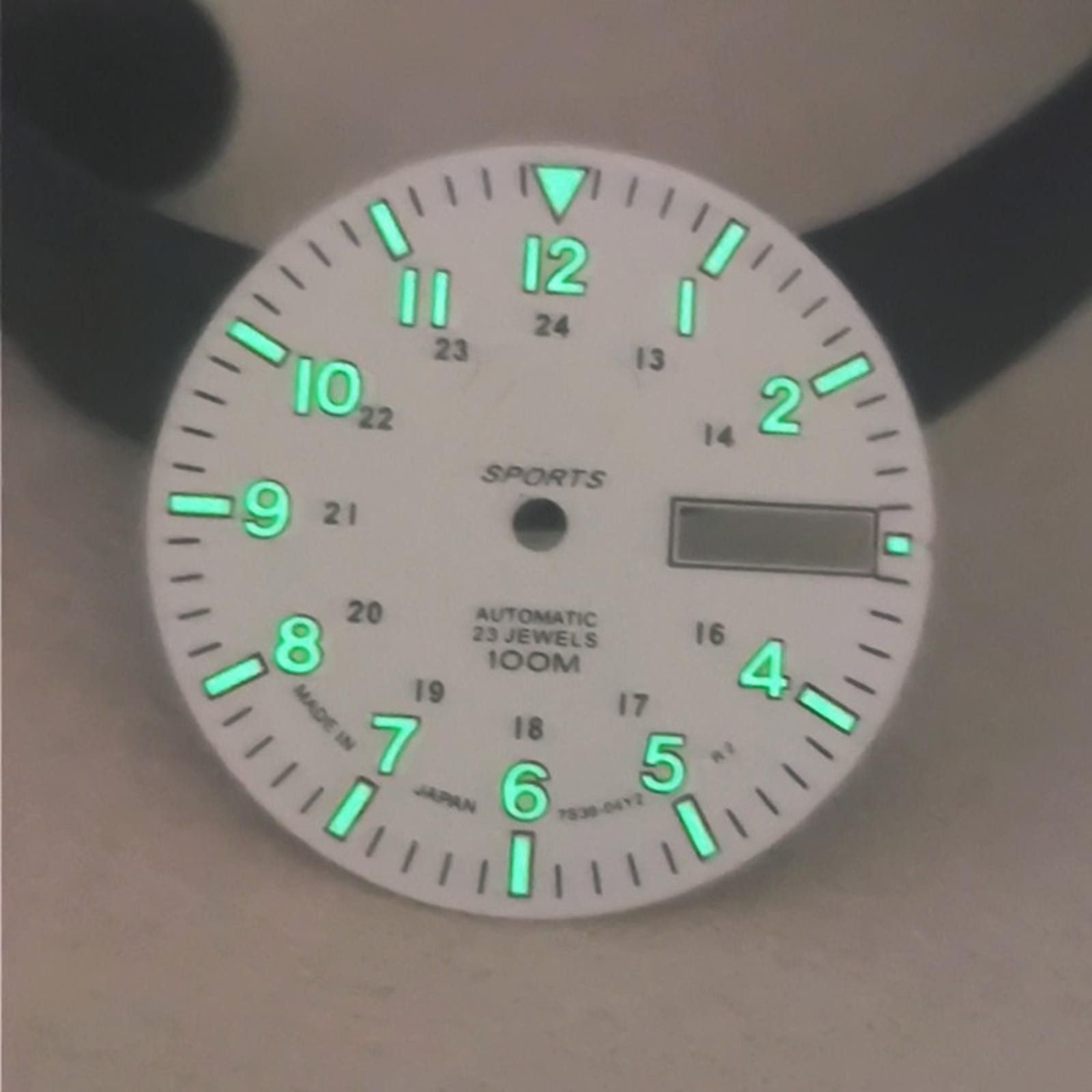 White Luminous Automatic Mechanical Watch Movement Dial Replacement For NH36A