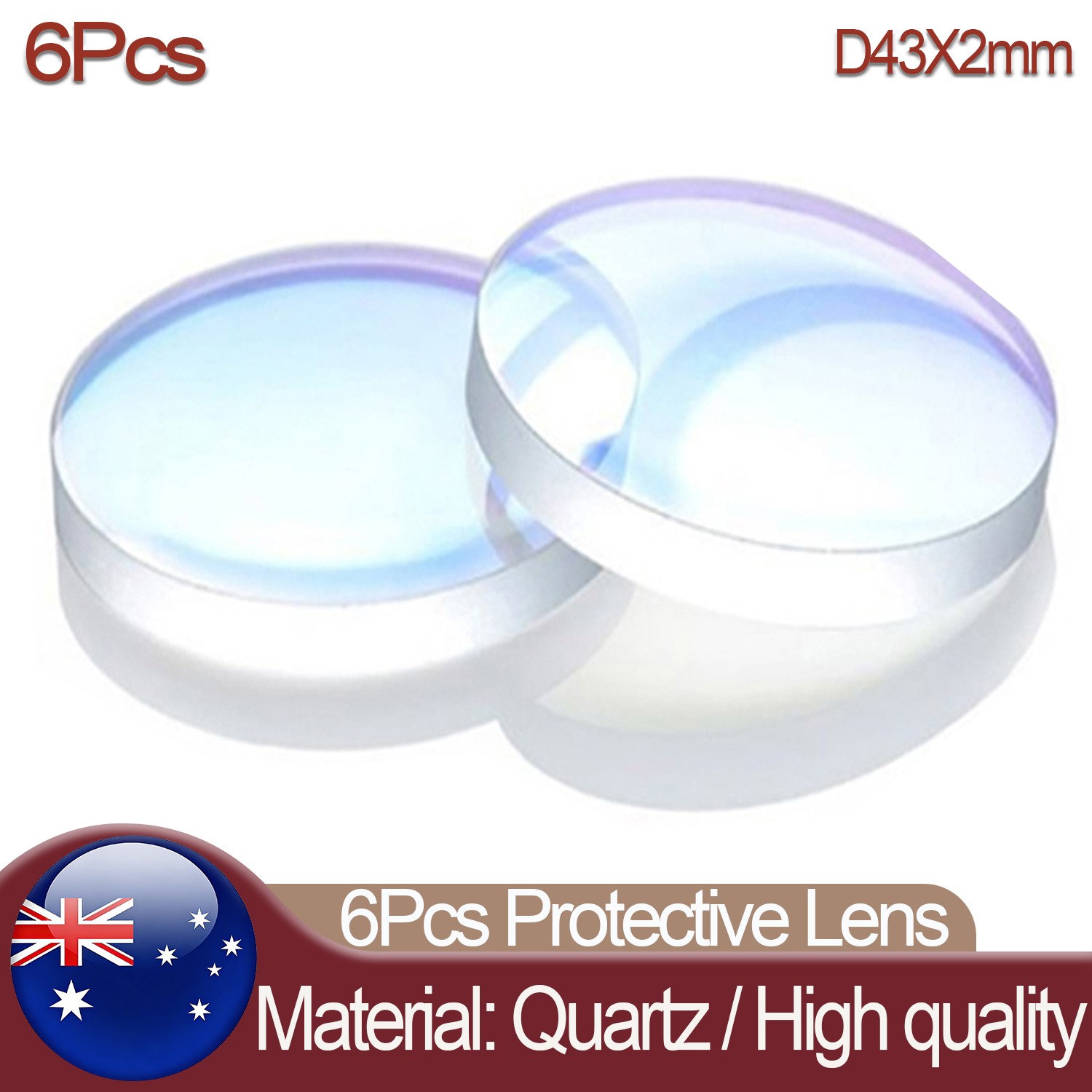 6Pcs D43*2mm Protective Lens for 500W Relfar Pulsed Laser Cleaning Machine Clean