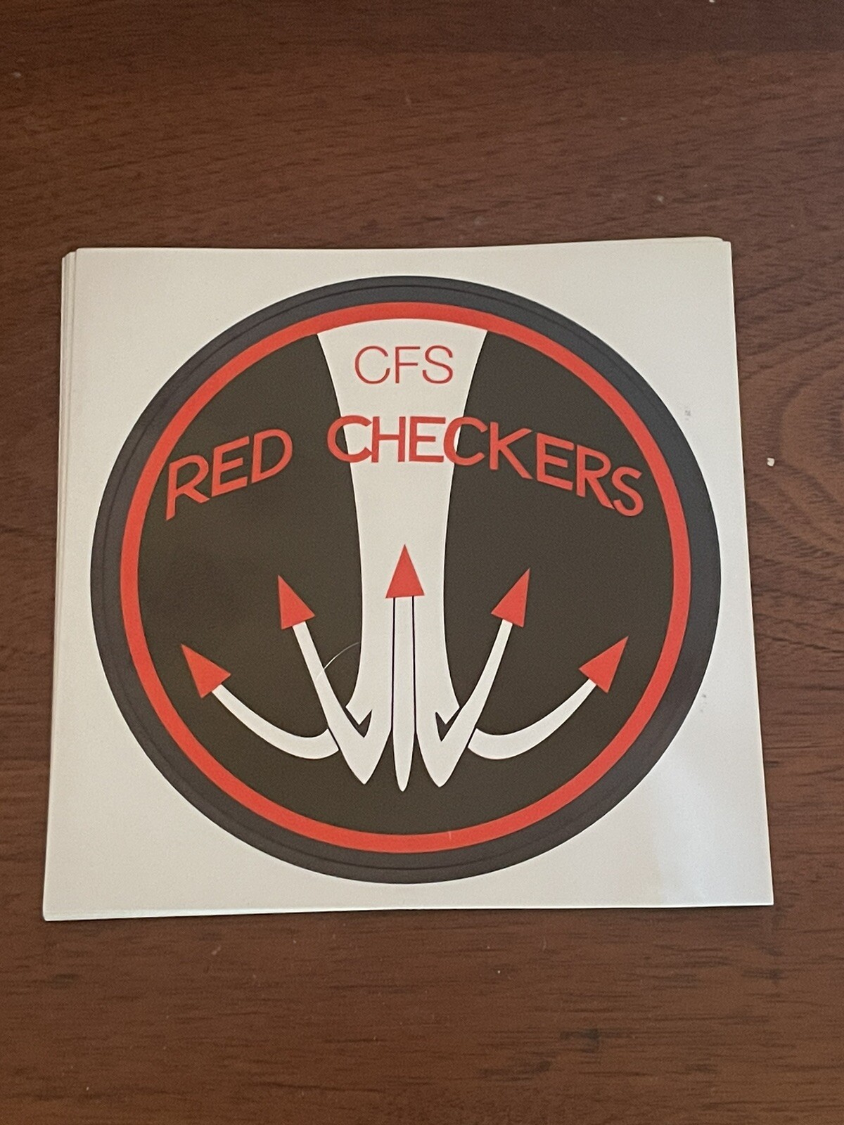 CFS Red Checkers Sticker, Royal New Zealand Air Force, Circle Sticker, RNZAF