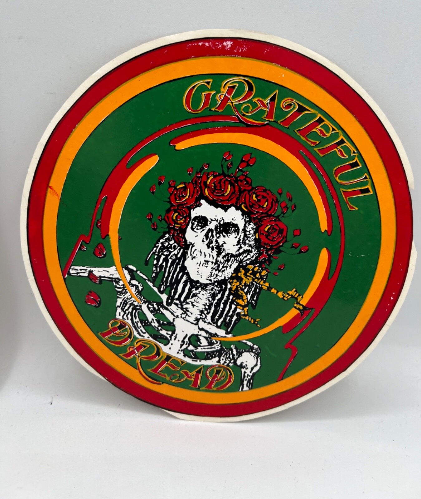 Vintage Grateful Dead "Dread" Reggae "Skull & Roses" Hippy Window Sticker Decal
