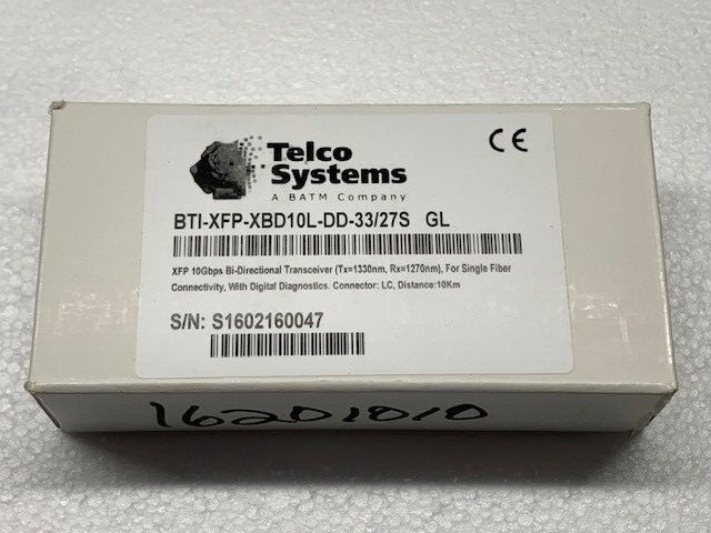 Telco BTI-XFP-XBD10L-DD-33/27S GL 10Gbps Bi-Directional Optical Transceiver NEW