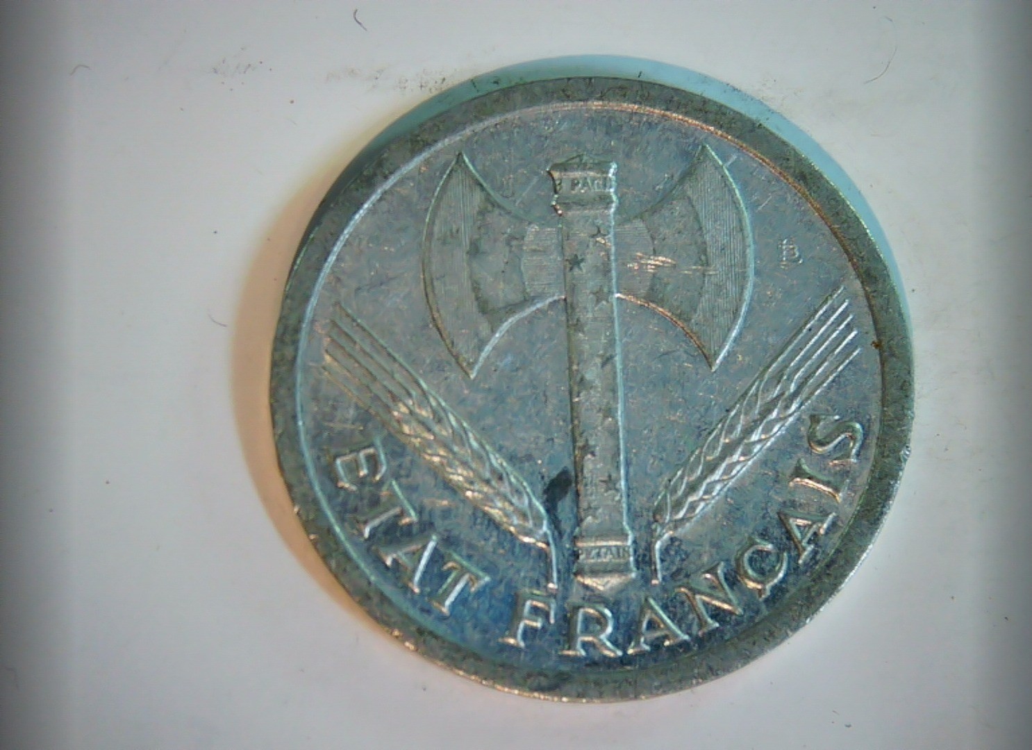 France 1943 2 Francs État Français (Vichy) 2 Francs (Francisque axe) Coin