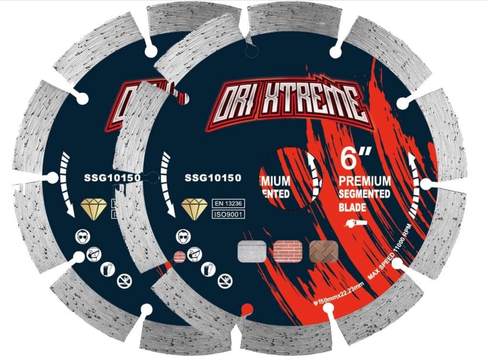 2 Pcs OriXtreme 6” Segmented Diamond Saw Blade Dry/Wet For Concrete Brick Block