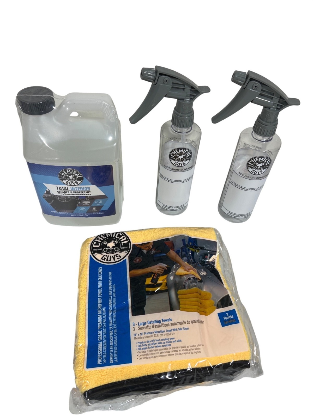 Chemical Guys - Total Interior 64 oz, Refill Kit W/ 2 Spray Bottles & 3 Towels
