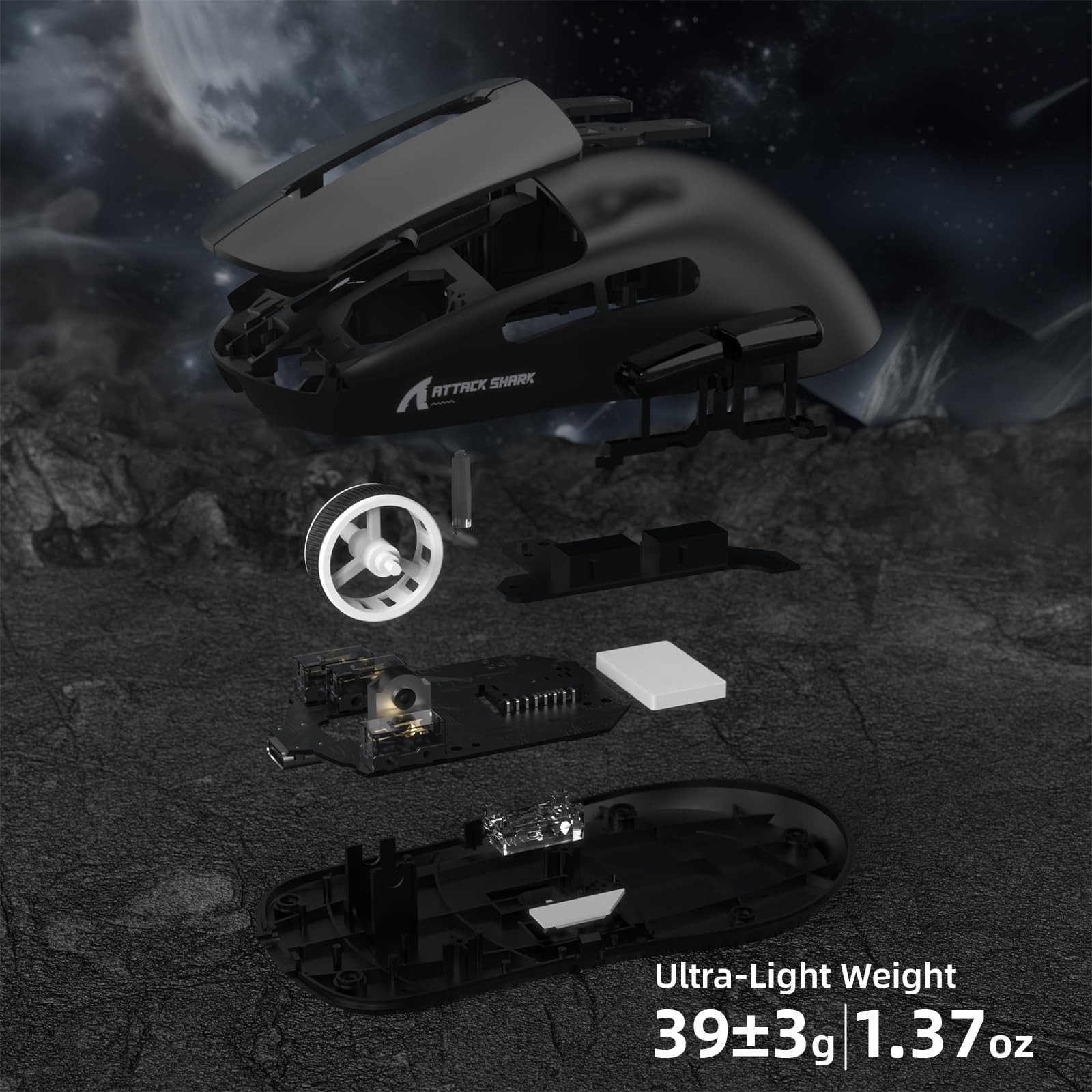 Attack Shark R6 39g Wireless 8K Mouse Black