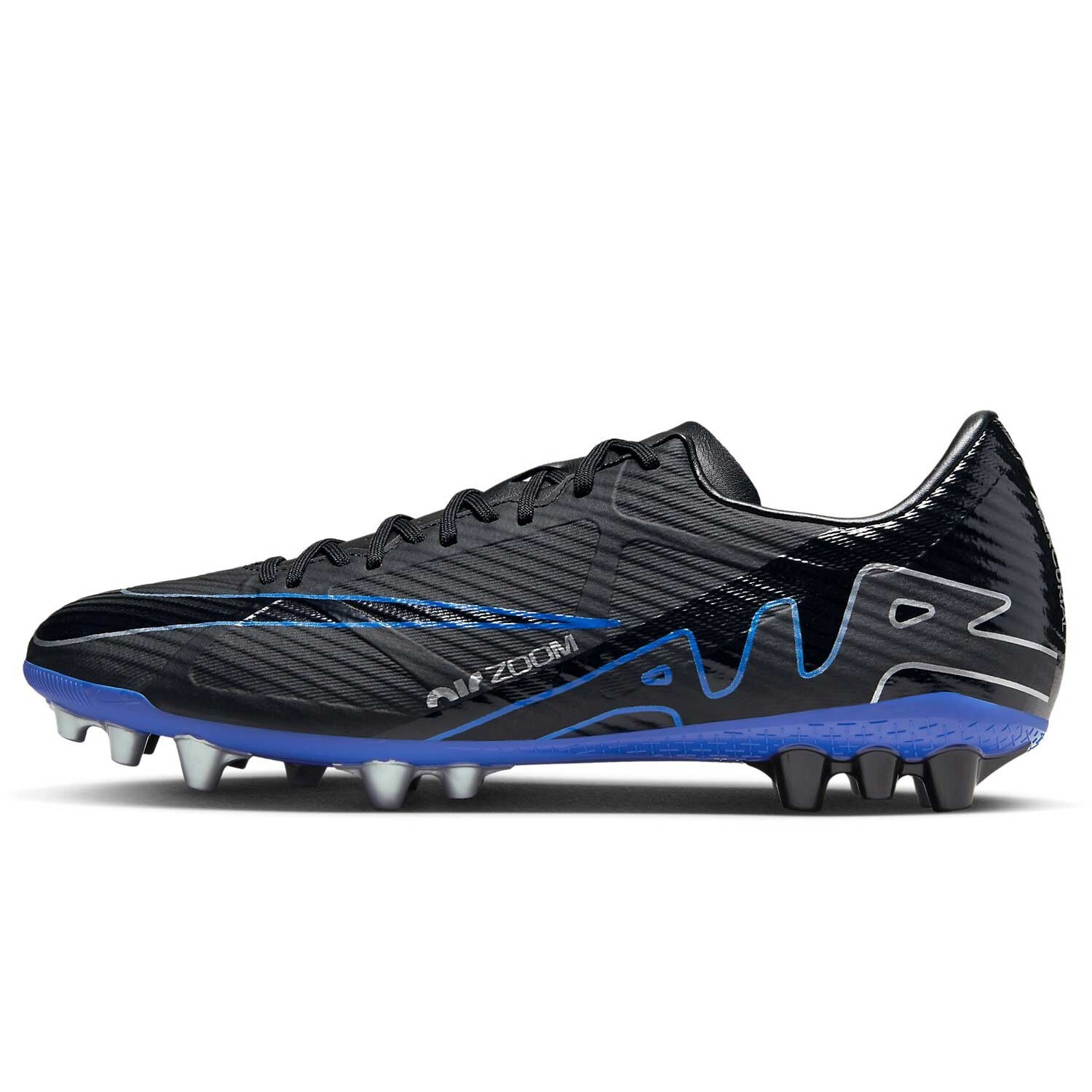 Men's Size 8.5 Nike Zoom Vapor 15 Academy AG Plate Black Chrome Royal DJ5630 040