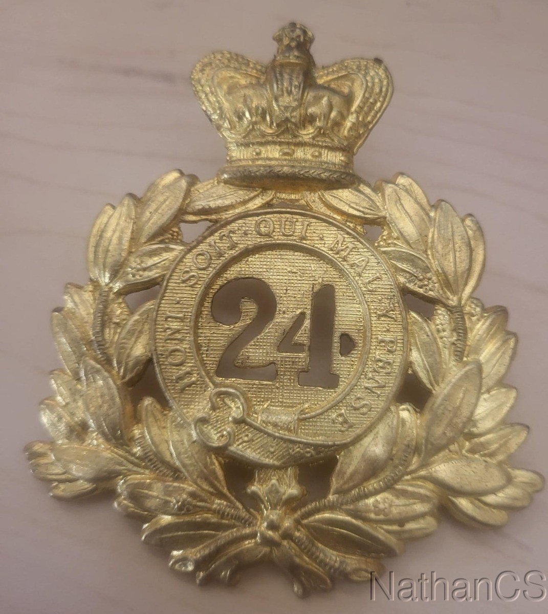 British Empire 24th Foot Helmet  Badge (Zulu Wars)