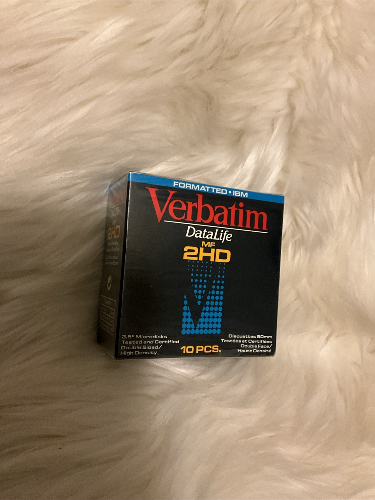 Verbatim DataLife Diskettes MF 2HD IBM Formatted 3.5" 1.44MB 10-Pack #87410 90mm