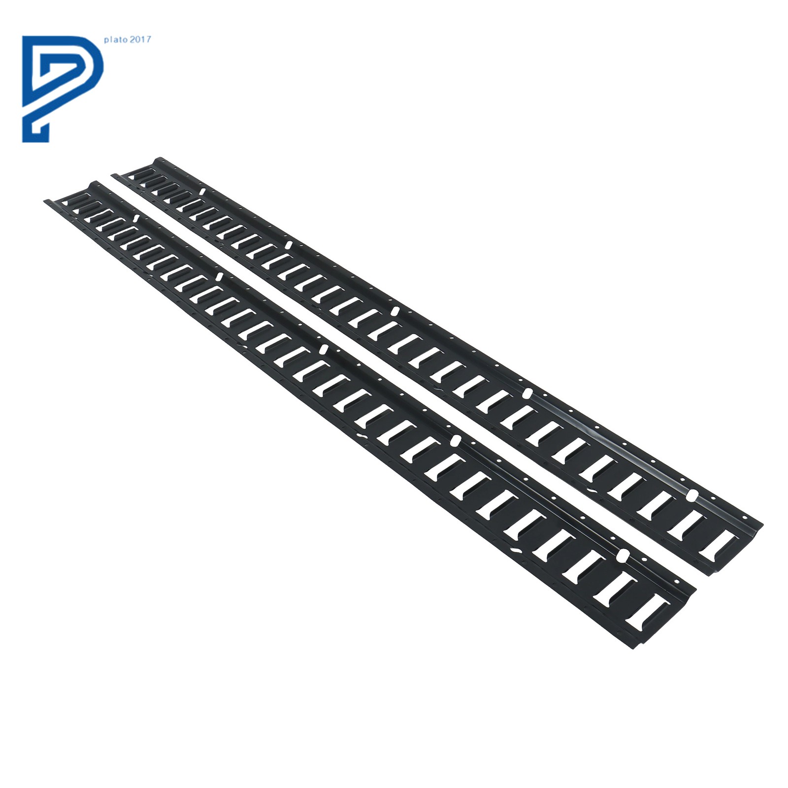 5' (2 Pack) E Track Rails Powder-Coat Black For Vans Trailers Motorcycle