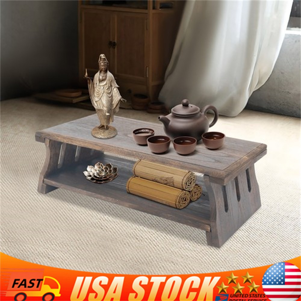 Japanese Floor Table Folding Coffee Table & Tea Table Wooden Altar Table 24"x12"