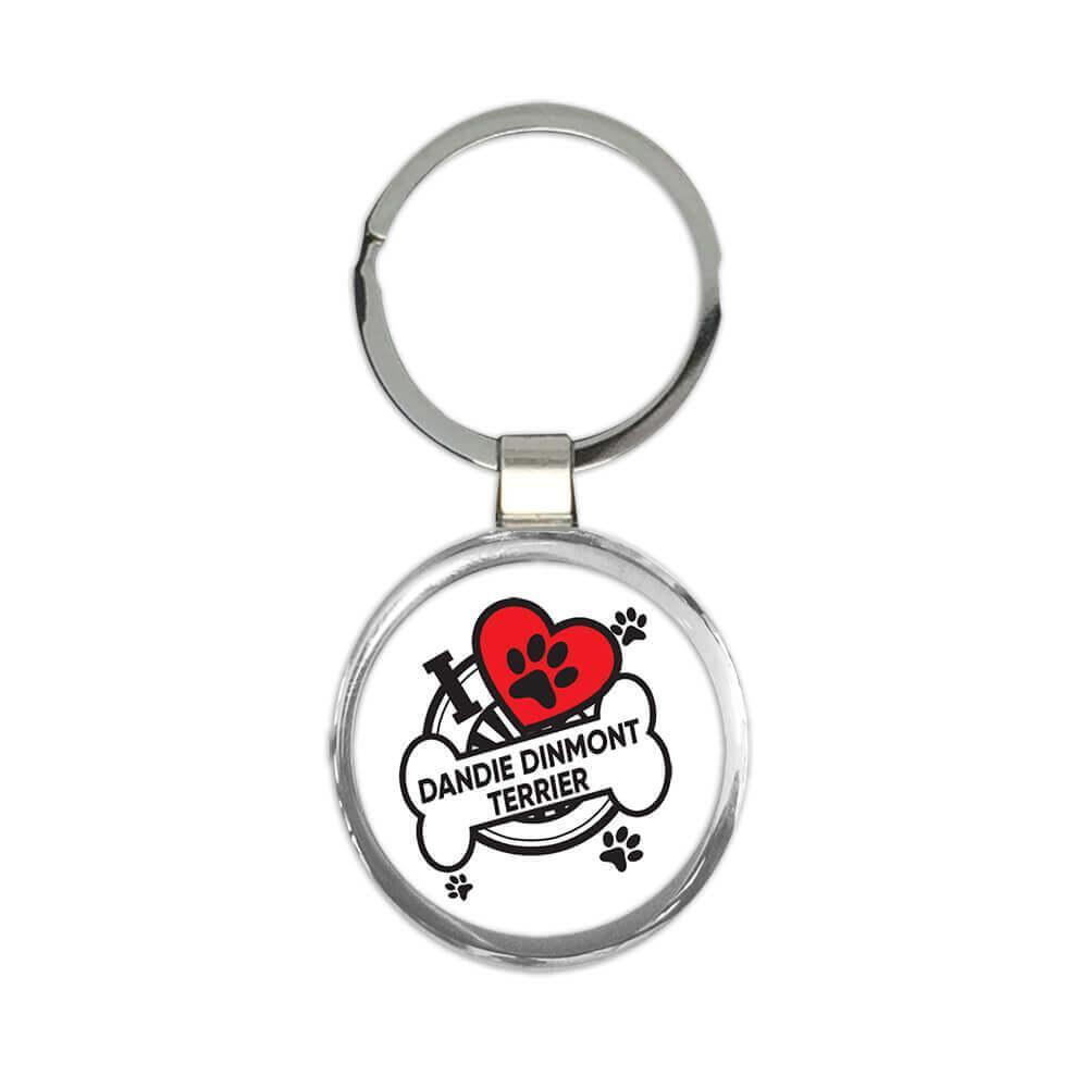 Dandie Dinmont Terrier: Gift Round Keychain Dog Breed Pet I Love My Cute Puppy