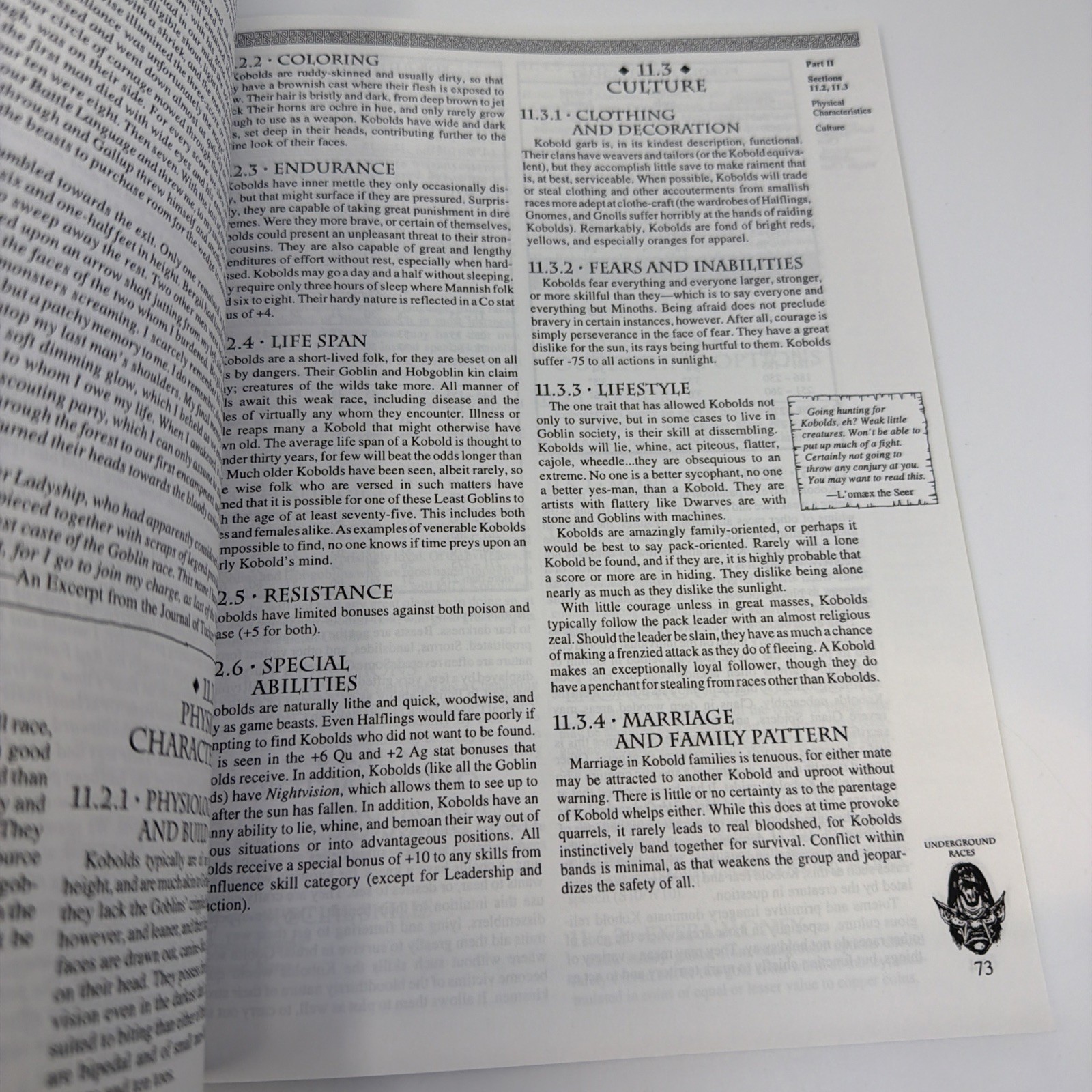 Rolemaster Standard System Races and Cultures Underground Races Ice Sourcebook