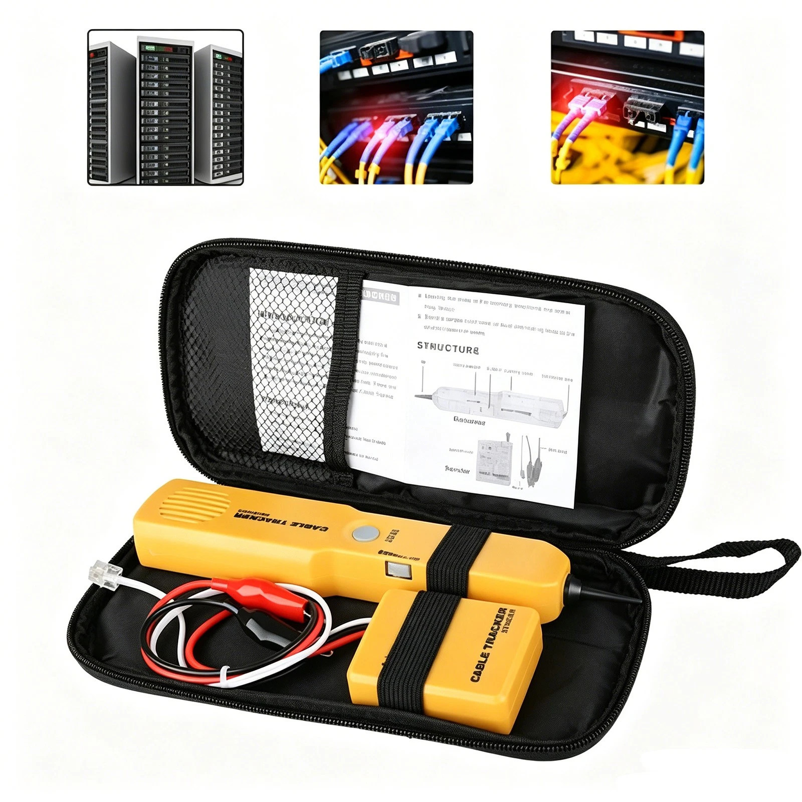 RJ11 Line Finder Electrical Wire Tracer Tone Generator & Probe Kit Cable Signal