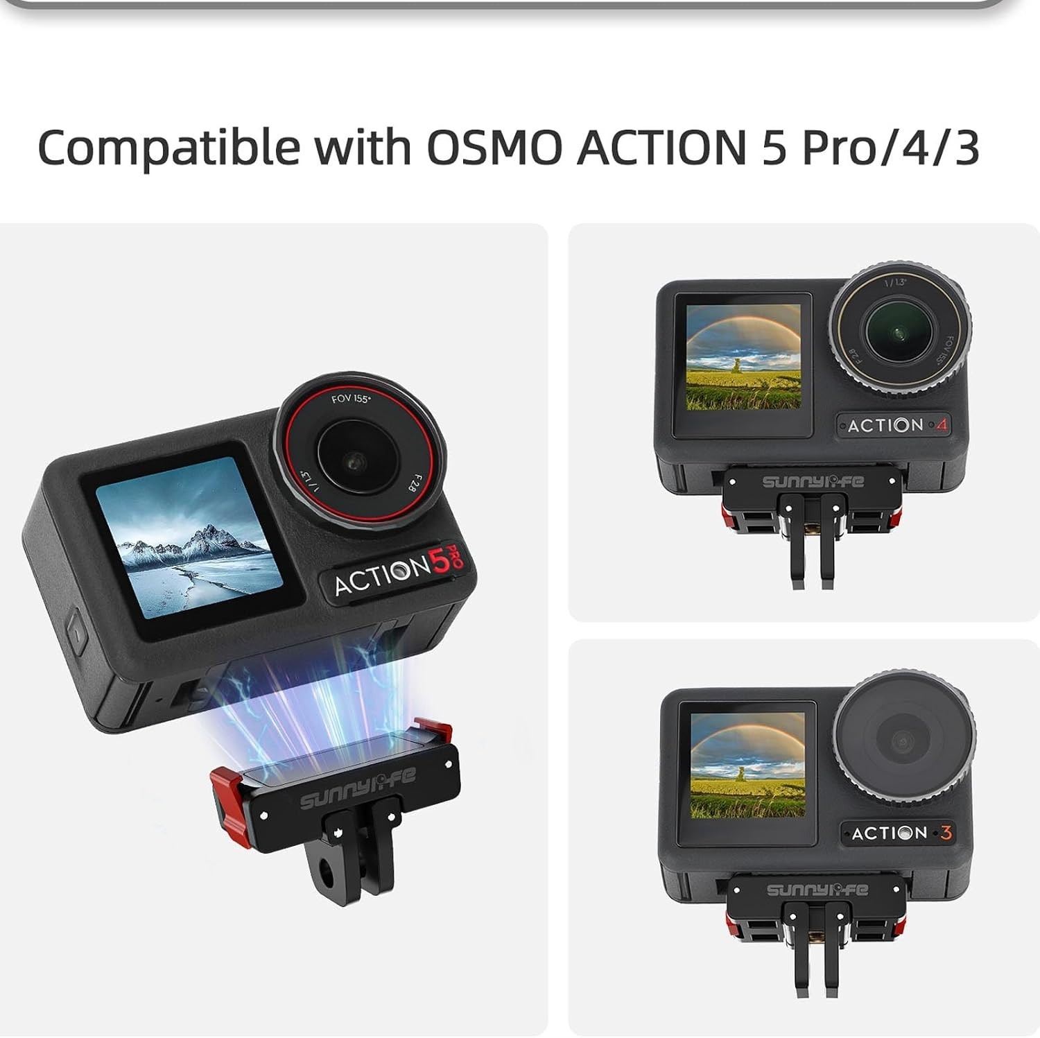 Versatile Magnetic Mount for DJI Osmo Action 5 Pro & Quick Release Adapter