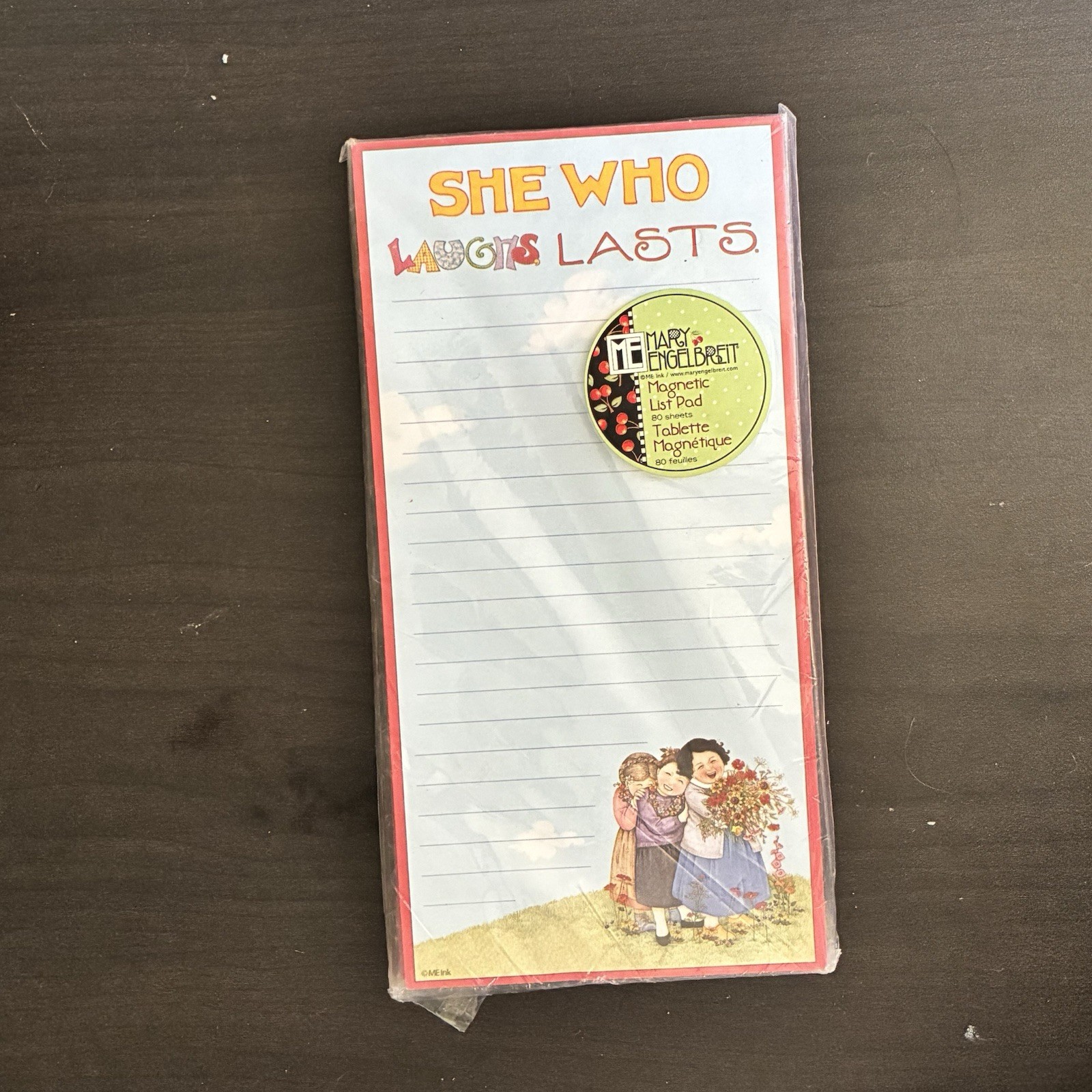 Mary Engelbreit She who Laughts Last Magnetic Pad new