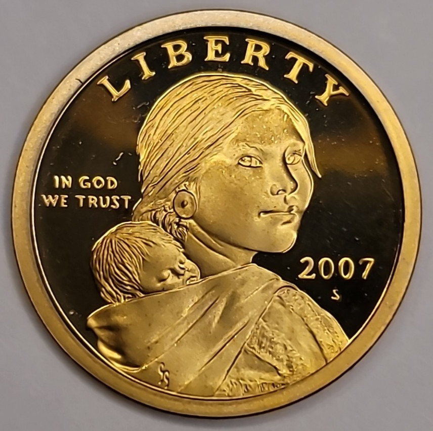 2007 S Gem Proof DCAM Native American Sacagawea Dollar