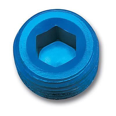 RUS-662050 Fitting Internal Allen Head Pipe Plug 3/8" NPT Aluminum Blue Pair