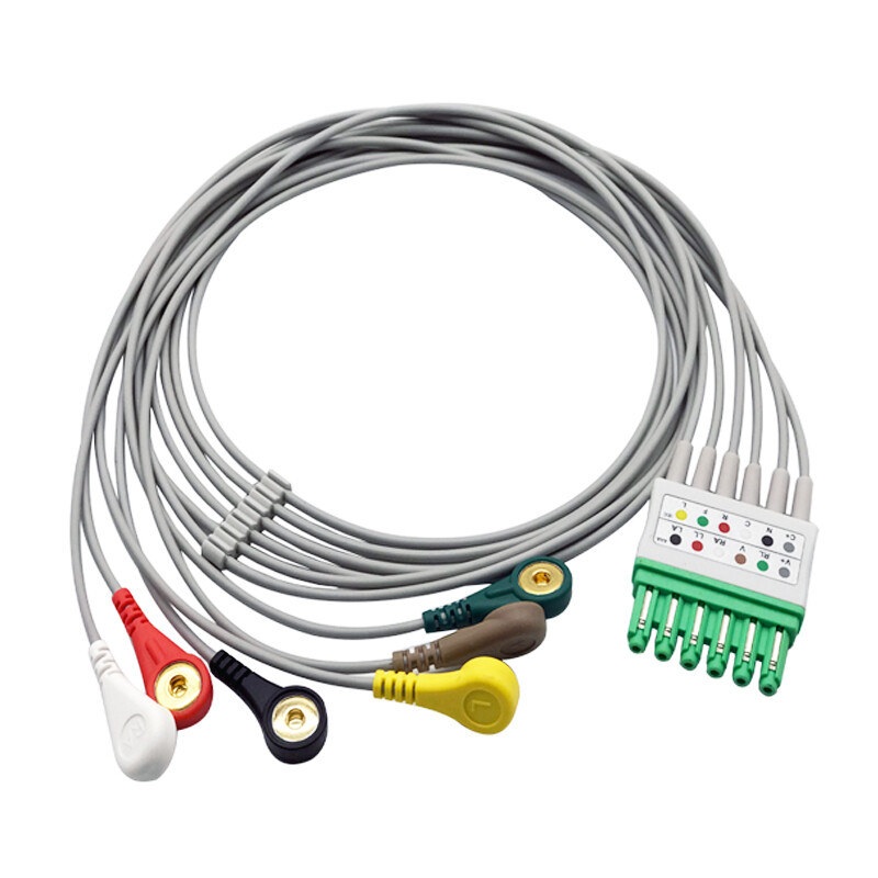 ECG EKG 6Lead Wire Patient Cable Snap AHA for Siemens Drager SC9000/7000 Monitor
