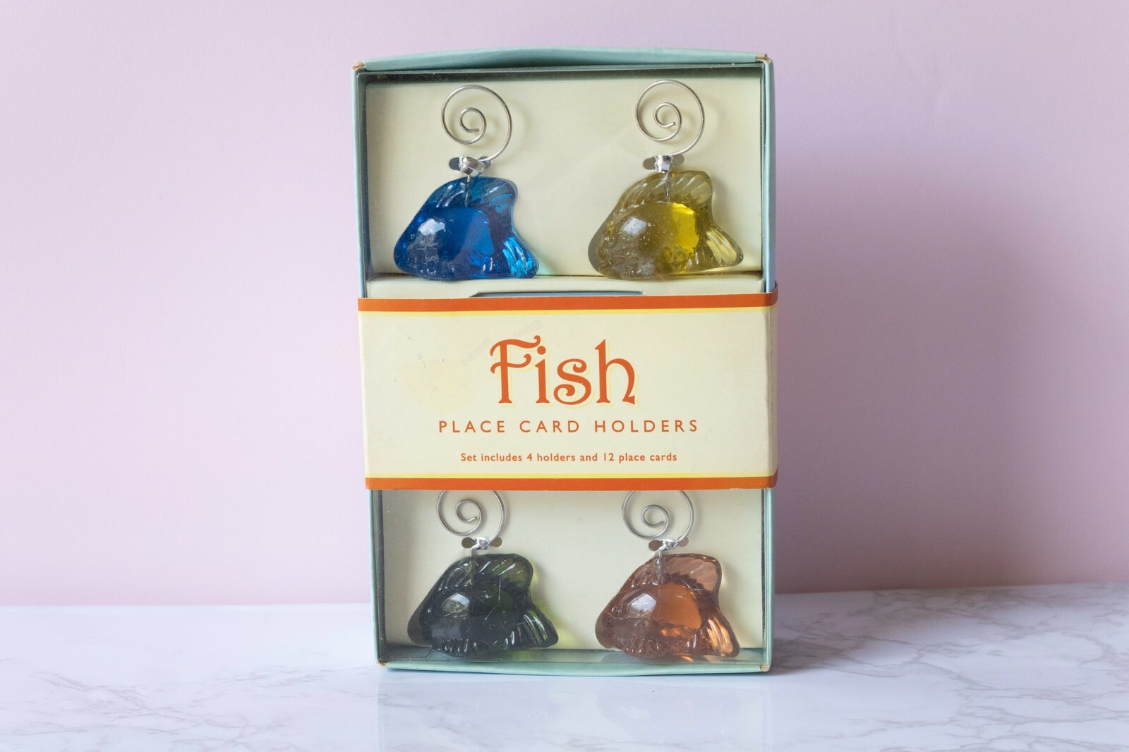 Williams-Sonoma Fish Place Card Holder Set 2006 New Original Box