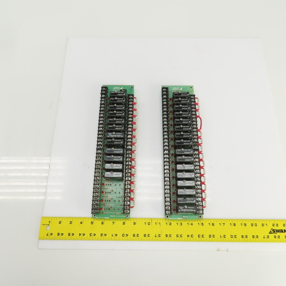 Gordos Arkansas PB-16T Relay Boards 16 & 12 0AC24A Modules Lot Of 2